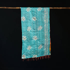 Bengal Kantha Handwork Patchwork Reversible Silk Stole 103