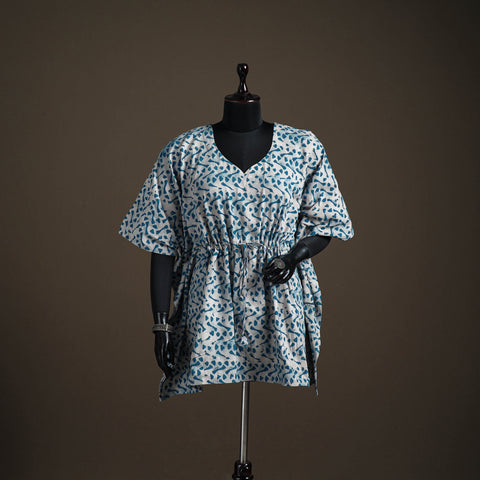 Hand Block Batik Print Cotton Short Kaftan 132