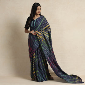  Leheriya Tie-Dye Tussar Silk Handloom Saree 