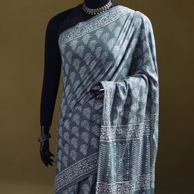 Bagru Hand Block Print Pure Mul Cotton Ready To Wear Saree 29