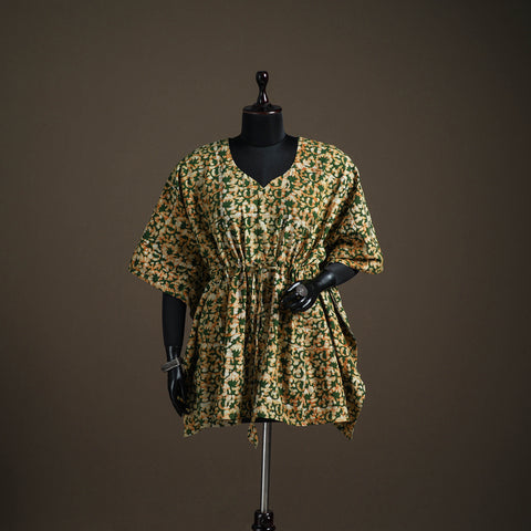 Hand Block Batik Print Cotton Short Kaftan 133
