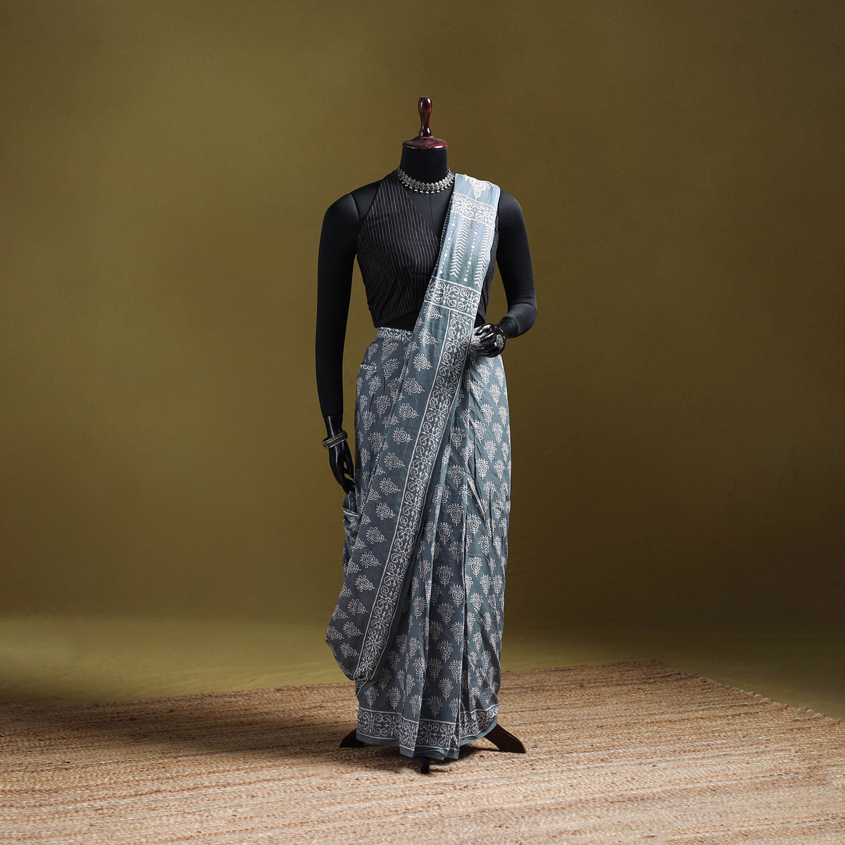 Bagru Hand Block Print Pure Mul Cotton Ready To Wear Saree 29