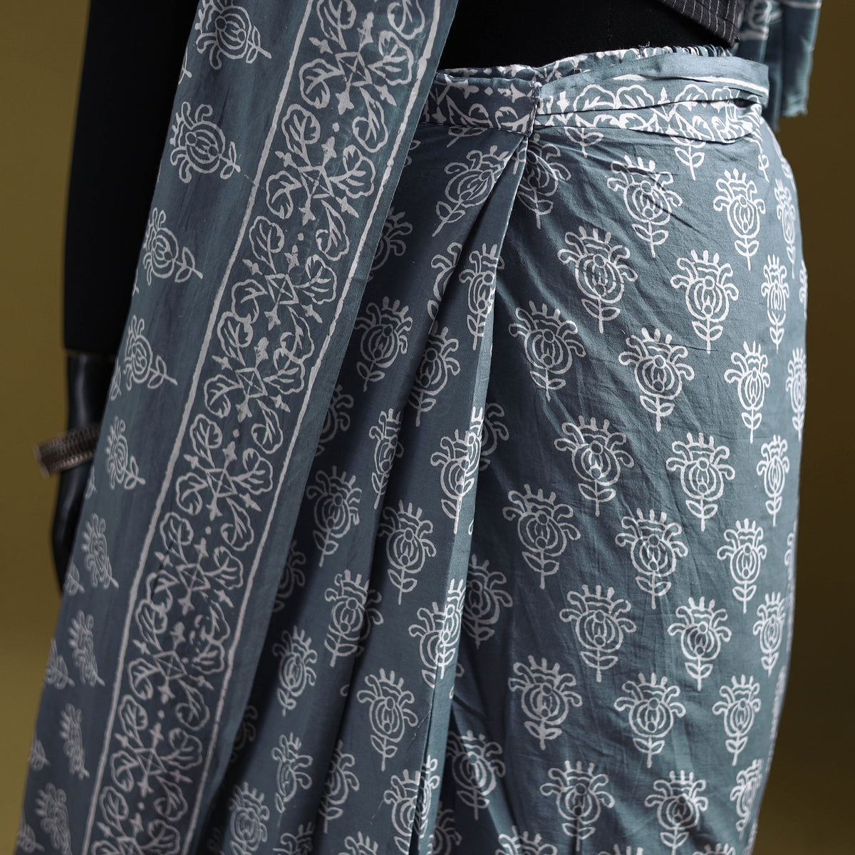 Bagru Hand Block Print Pure Mul Cotton Ready To Wear Saree 29