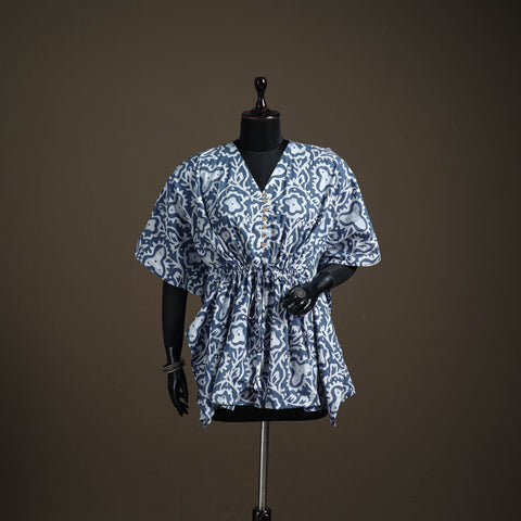 Hand Block Batik Print Cotton Short Kaftan 134