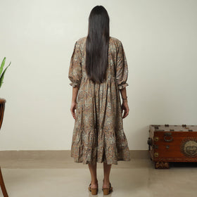 Kalamkari Block Printed Cotton Tiered Dress 09 