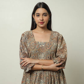  Kalamkari Block Printed Cotton Tiered Dress 09 