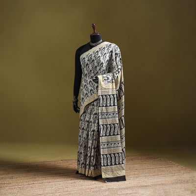 Bagru Hand Block Print Pure Mul Cotton Ready To Wear Saree 31