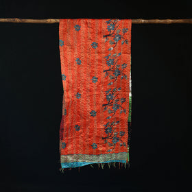 Bengal Kantha Handwork Patchwork Reversible Silk Stole 91
