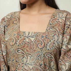  Kalamkari Block Printed Cotton Tiered Dress 09 