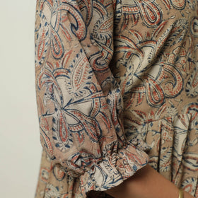  Kalamkari Block Printed Cotton Tiered Dress 09 