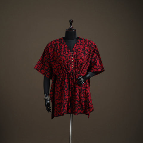 Hand Block Batik Print Cotton Short Kaftan 135
