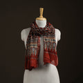 Handloom Chanderi Silk Ajrakh Hand Block Print Natural Dyed Stole 09
