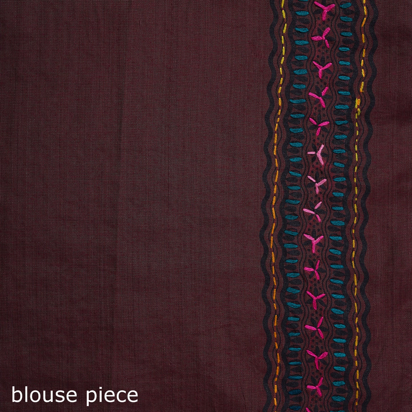 Maroon - Bengal Kantha Hand Embroidery Silk Cotton Chapa Work Saree 58