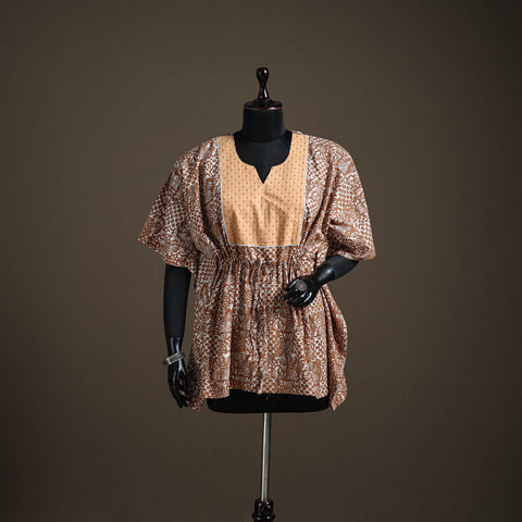 Hand Block Batik Print Cotton Short Kaftan 136