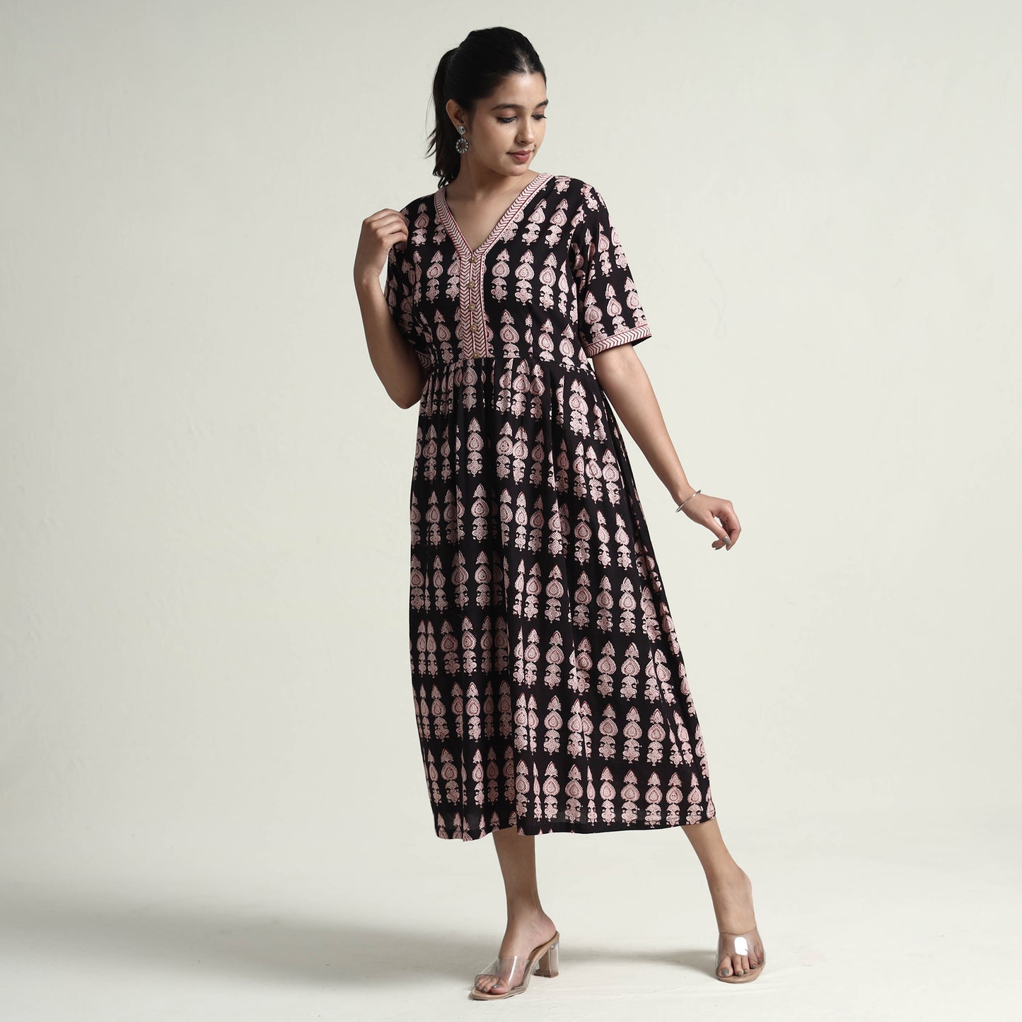 bagh printed cotton dress