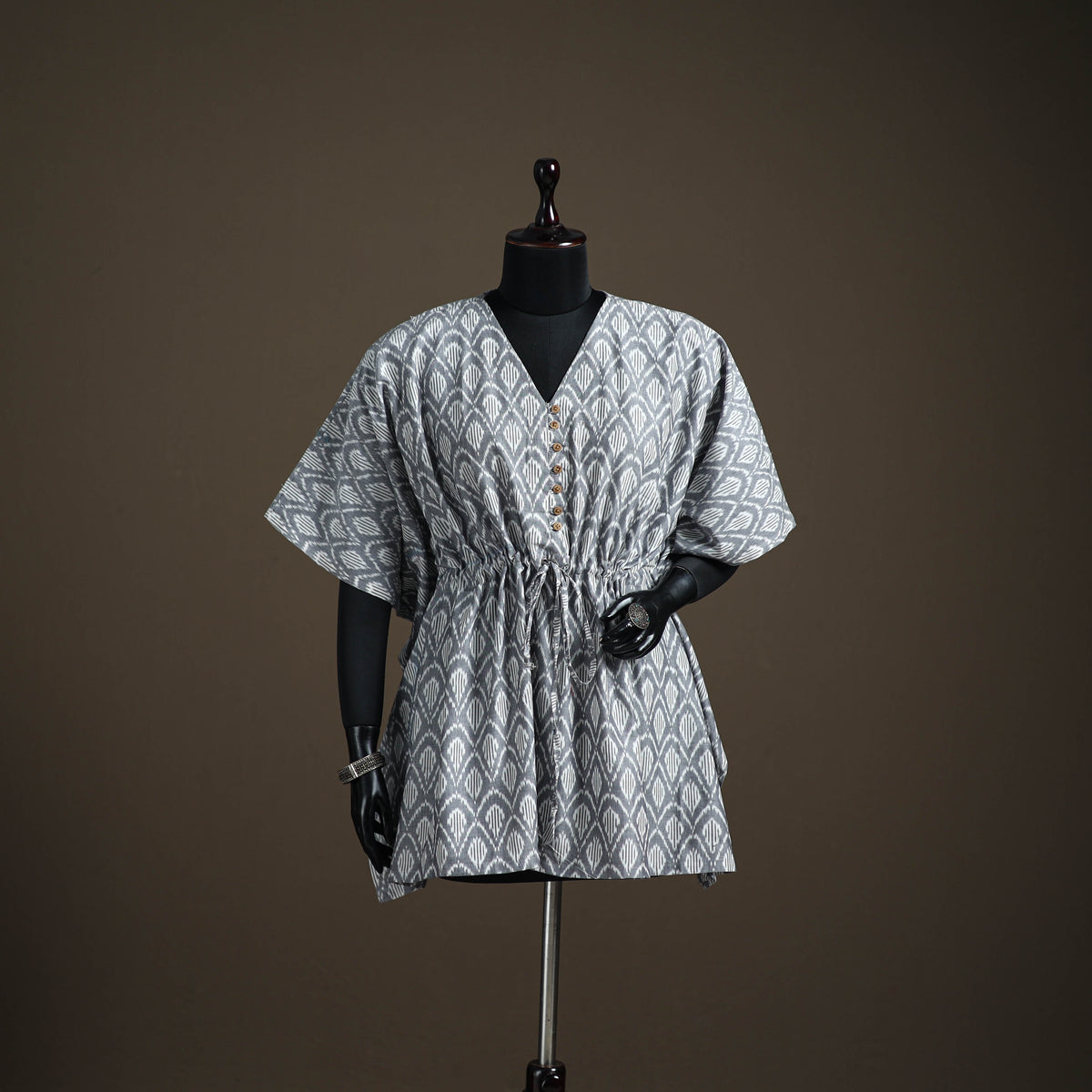 Pochampally ikat cotton kaftan (short) 137 - handcrafted