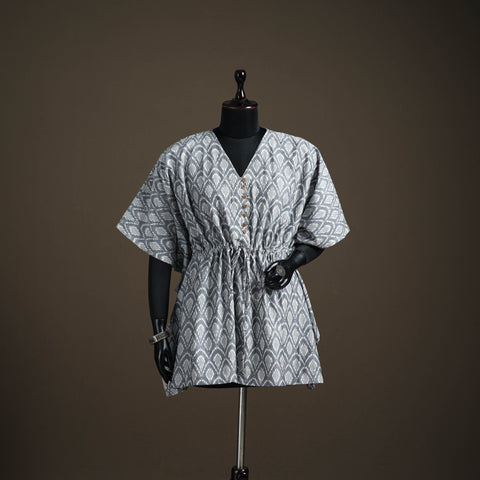 Pochampally ikat cotton kaftan (short) 137 - handcrafted