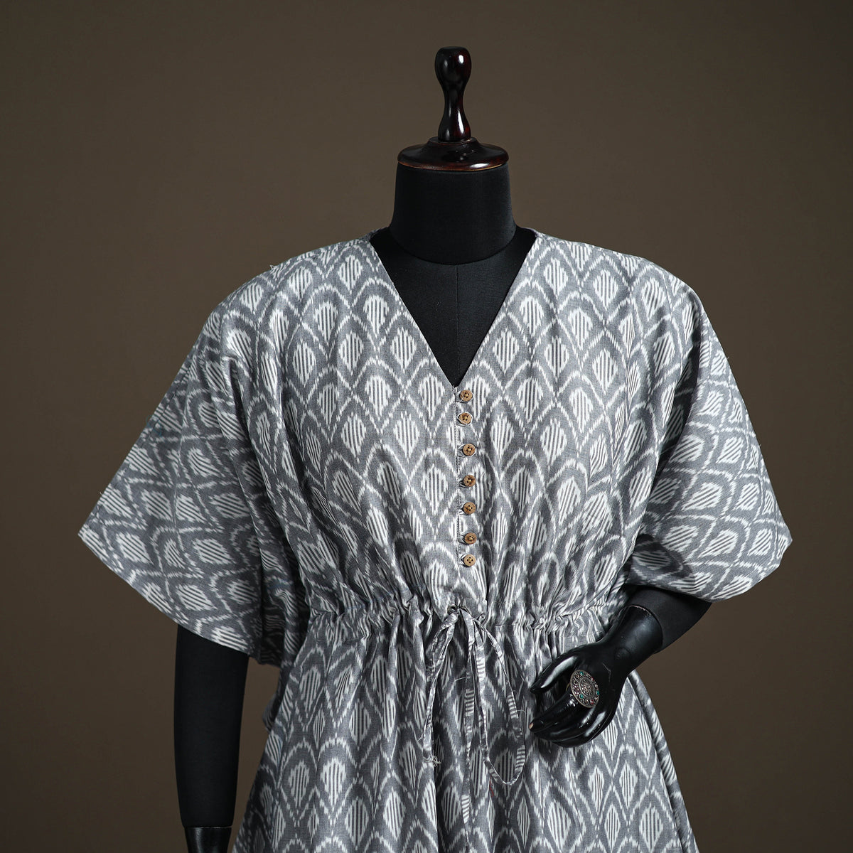 Pochampally ikat cotton kaftan (short) 137 - handcrafted
