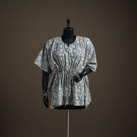 Kalamkari hand block print natural dyed cotton kaftan
