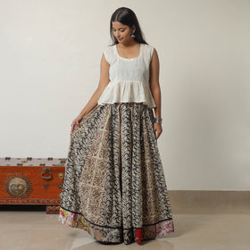  Bagru Block Printed 24 Kali Patchwork Cotton Long Skirt 13 