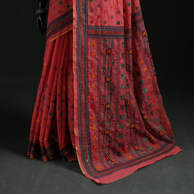 Bengal Kantha Hand Embroidery Silk Cotton Chapa Work Saree 61