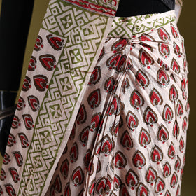 Bagru Hand Block Print Pure Mul Cotton Ready To Wear Saree 33