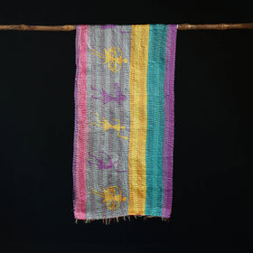 Bengal Kantha Handwork Patchwork Reversible Silk Stole 67