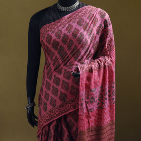 Bagru Hand Block Print Pure Mul Cotton Ready To Wear Saree 34