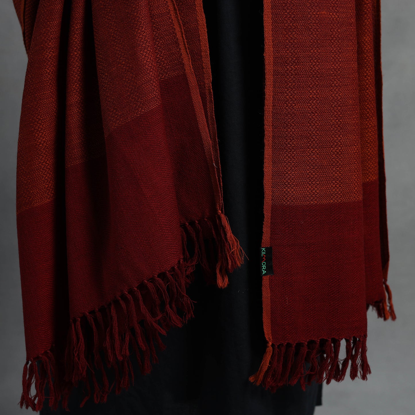 Maroon - Kumaun Handwoven Pure Merino Wool Shawl for Women 42