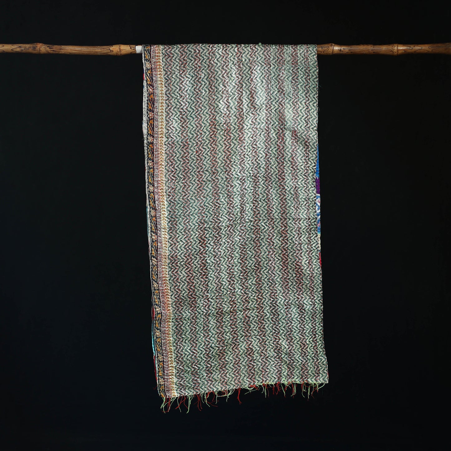 Bengal Kantha Handwork Patchwork Reversible Silk Stole 64
