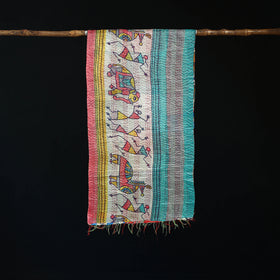 Bengal Kantha Handwork Patchwork Reversible Silk Stole 63