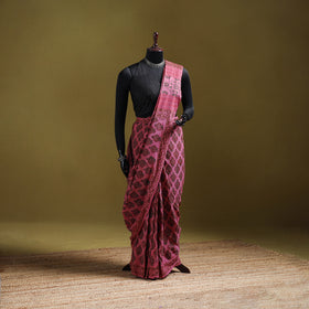 Bagru Hand Block Print Pure Mul Cotton Ready To Wear Saree 34