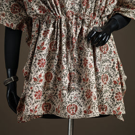 Kalamkari Hand Block Print Natural Dyed Cotton Kaftan (Short) 141