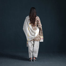 Sanganeri Hand Block Print Cotton Suit Set with Dupatta for Women 04