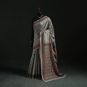 Bengal Kantha Hand Embroidery Silk Cotton Chapa Work Saree 63