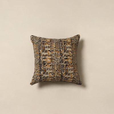 Brown - kalamkari cotton cushion cover 04 - handcrafted