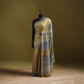 Bagru Hand Block Print Pure Mul Cotton Ready To Wear Saree 35