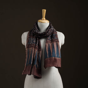 Handloom Chanderi Silk Ajrakh Hand Block Print Natural Dyed Stole 20