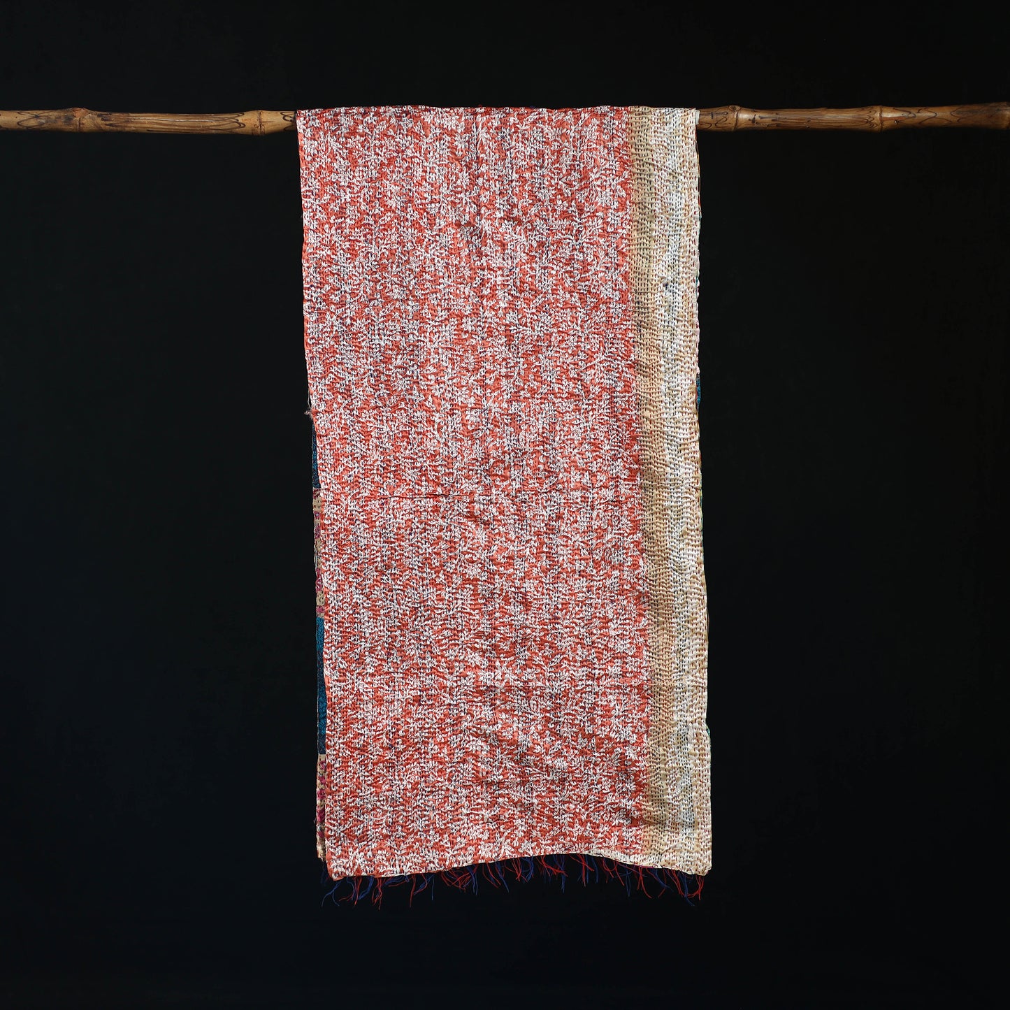 Bengal Kantha Handwork Patchwork Reversible Silk Stole 55