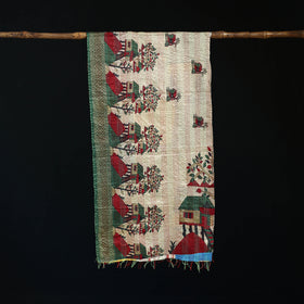 Bengal Kantha Handwork Patchwork Reversible Silk Stole 54