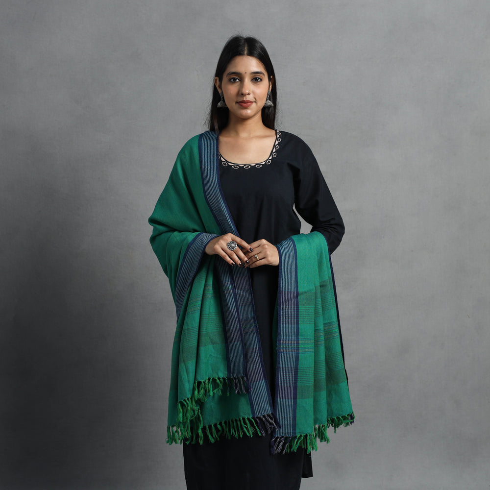 Green - Kumaun Handwoven Pure Merino Wool Shawl for Women 44