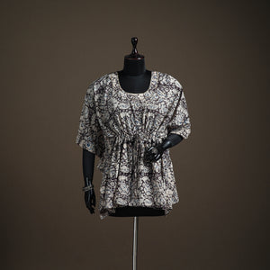 Kalamkari Hand Block Print Natural Dyed Cotton Kaftan (Short) 144