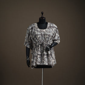 Kalamkari Hand Block Print Natural Dyed Cotton Kaftan (Short) 144
