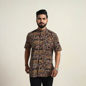  Multicolor Cotton Men Kalamkari Print Shirt