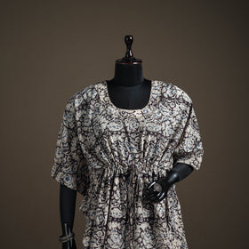 Kalamkari Hand Block Print Natural Dyed Cotton Kaftan (Short) 144
