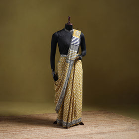 Bagru Hand Block Print Pure Mul Cotton Ready To Wear Saree 35