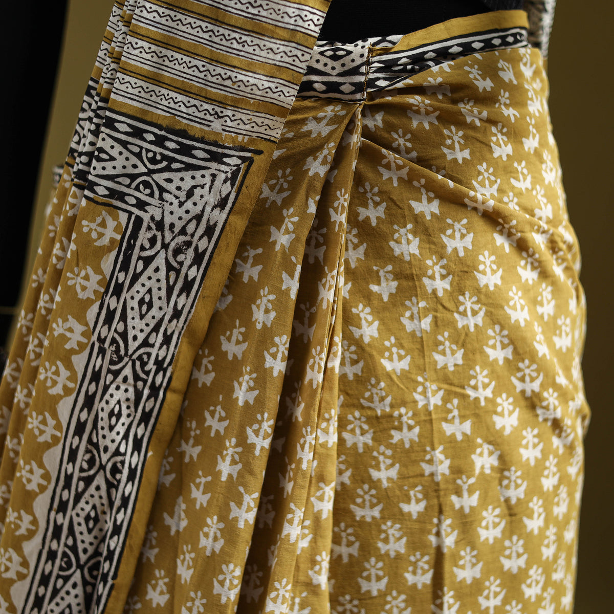 Bagru Hand Block Print Pure Mul Cotton Ready To Wear Saree 35