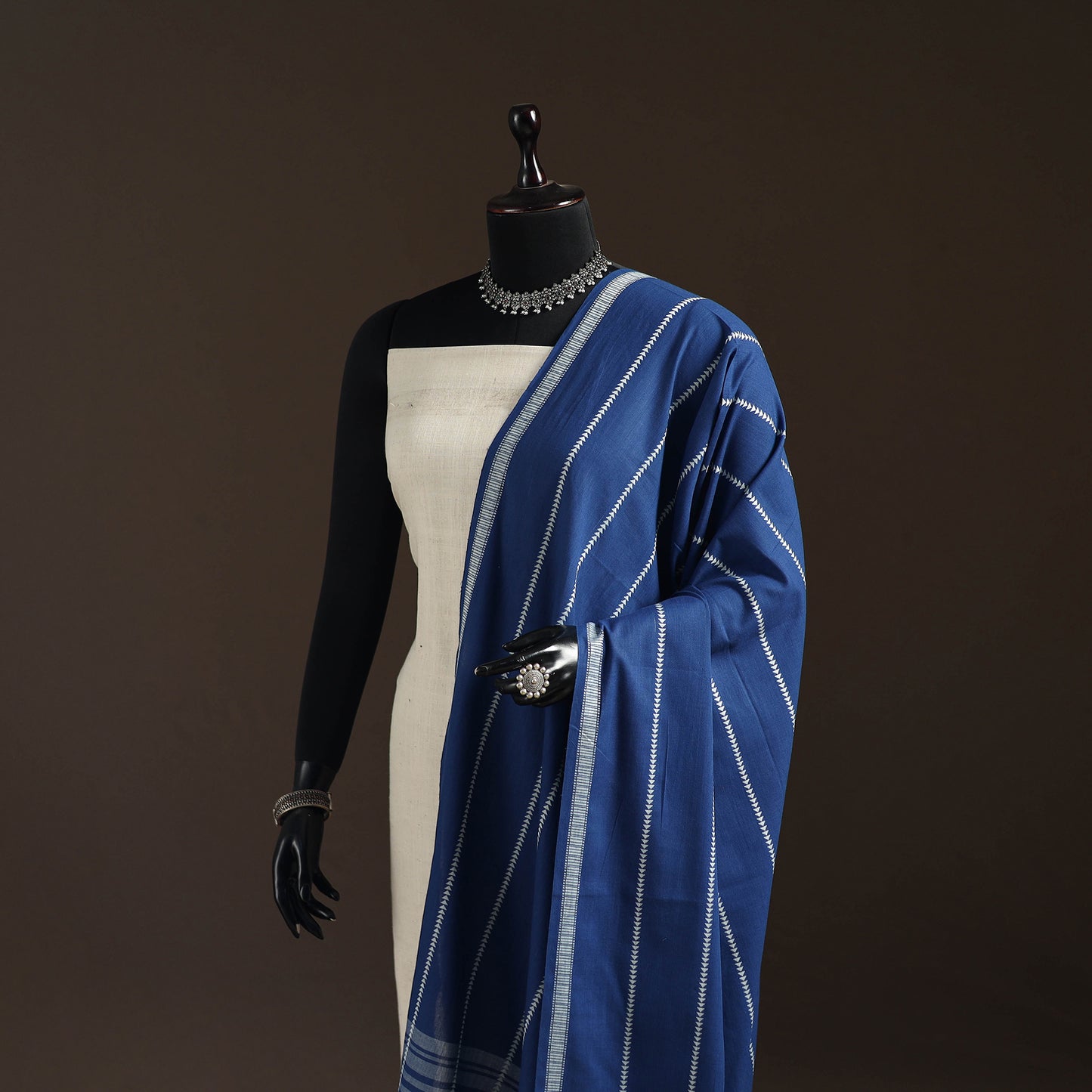 Cotton Plain Dupatta with Thread Border 62