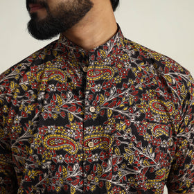  Multicolor Cotton Men Kalamkari Print Shirt