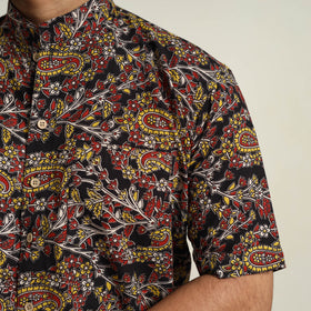  Multicolor Cotton Men Kalamkari Print Shirt